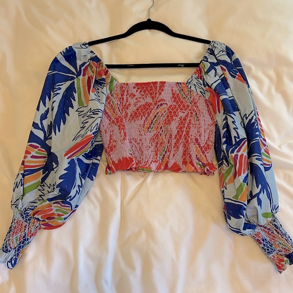 NWT Farm Rio Long Sleeve Crop Top
